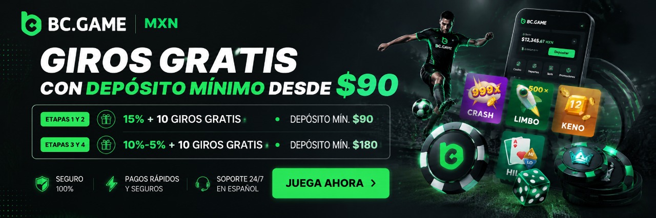 Promoción de BC.GAME México con giros gratis
