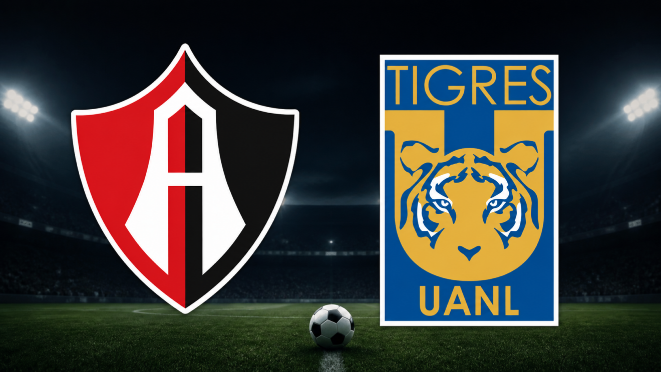 Escudos oficiales de Atlas y Tigres frente a frente en la Liga MX