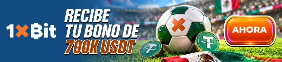 Promoción 1xBit para escritorio, recibe tu bono de 700K USDT