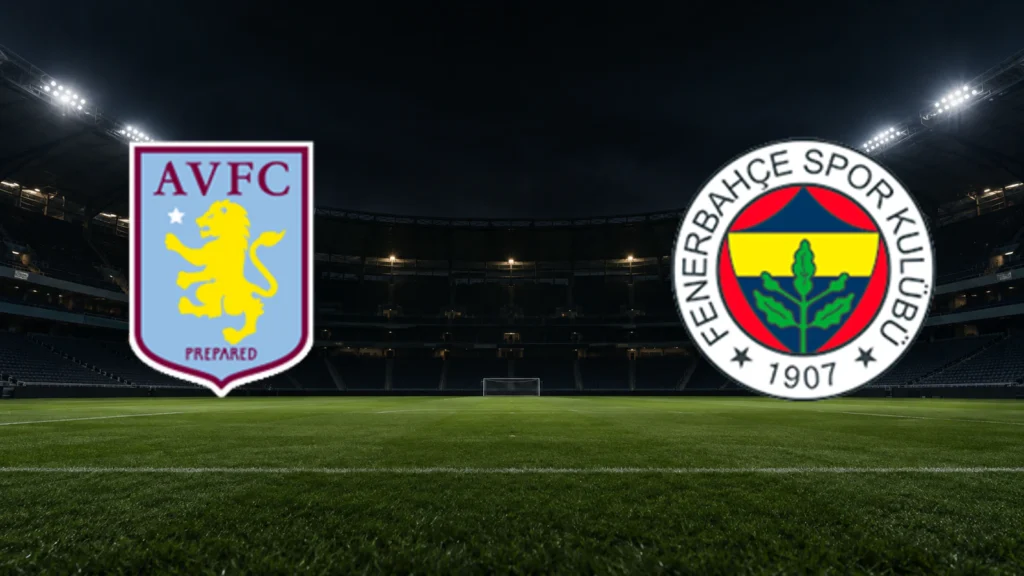 Escudos oficiales de Aston Villa y Fenerbahçe frente a frente en la Champions League